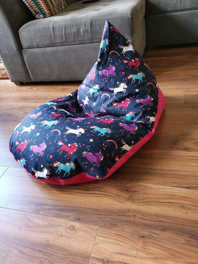 Pink Unicorns and Rainbows Beanbag