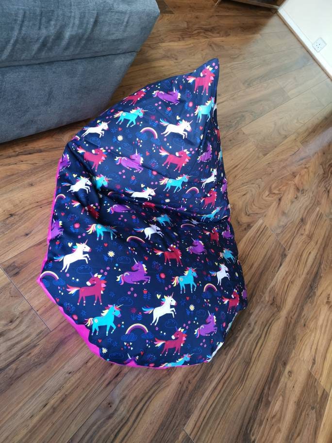 Pink Unicorns and Rainbows Beanbag