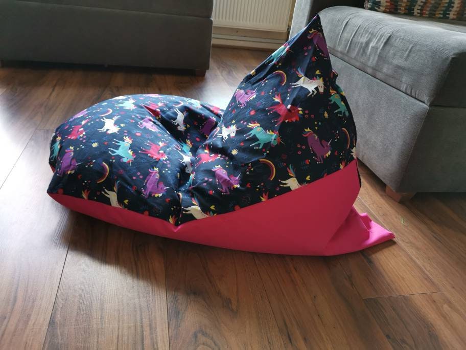 Pink Unicorns and Rainbows Beanbag