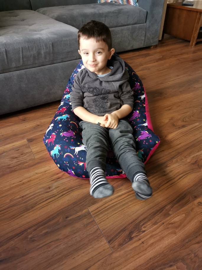 Pink Unicorns and Rainbows Beanbag