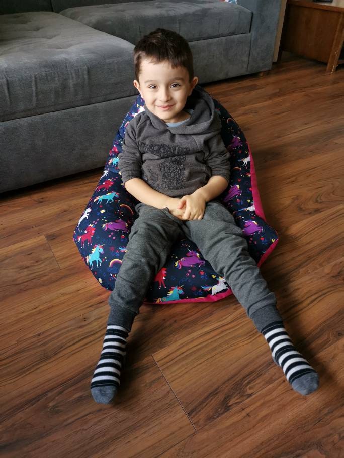 Pink Unicorns and Rainbows Beanbag