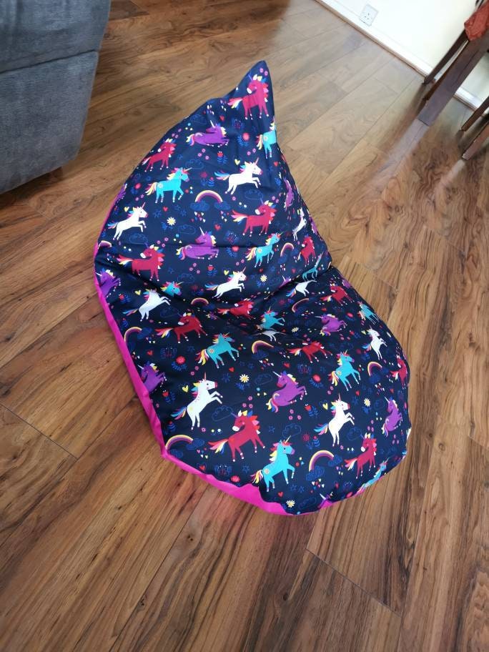Pink Unicorns and Rainbows Beanbag