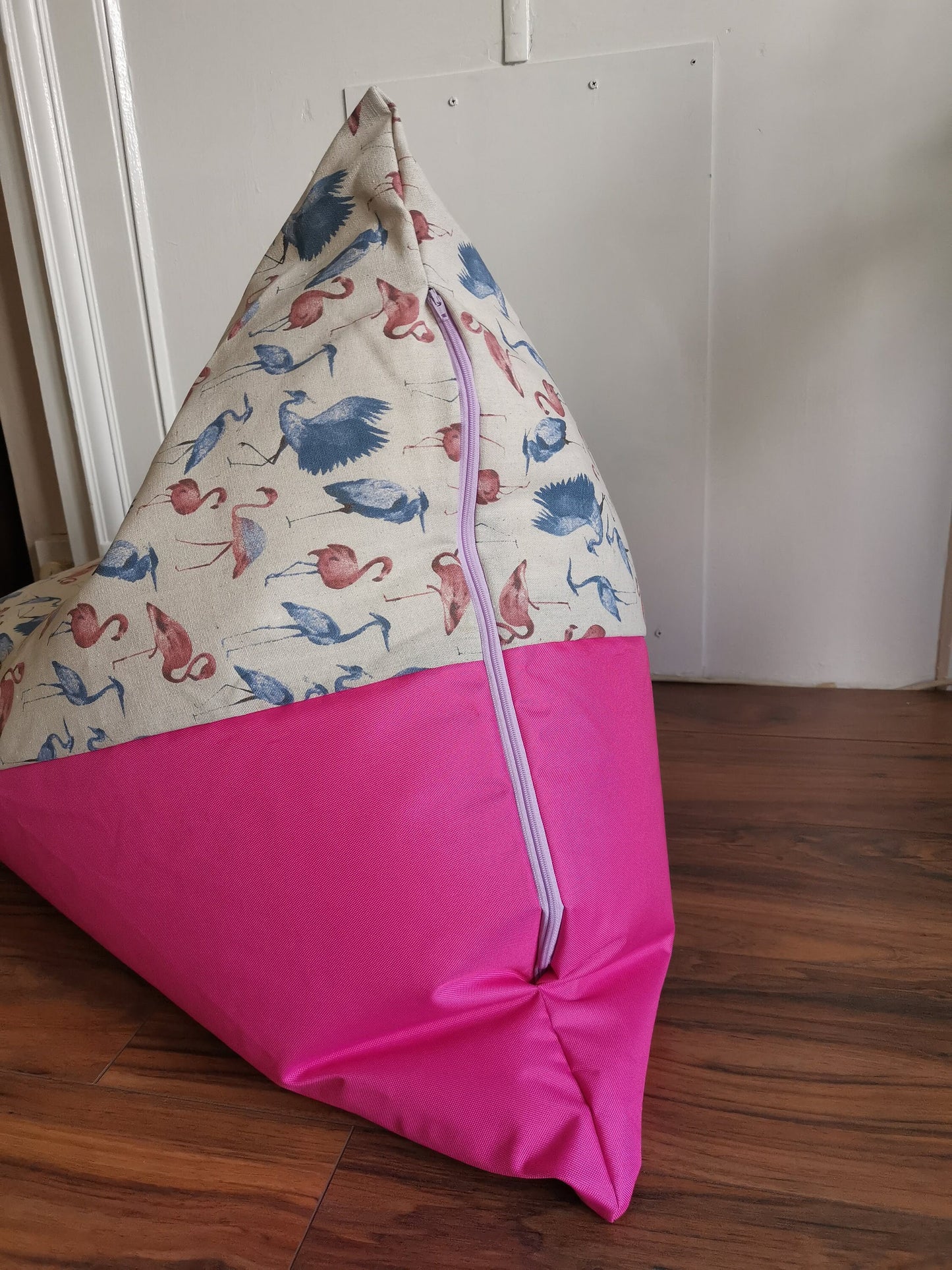 Blue and Pink Flamingoes Beanbag