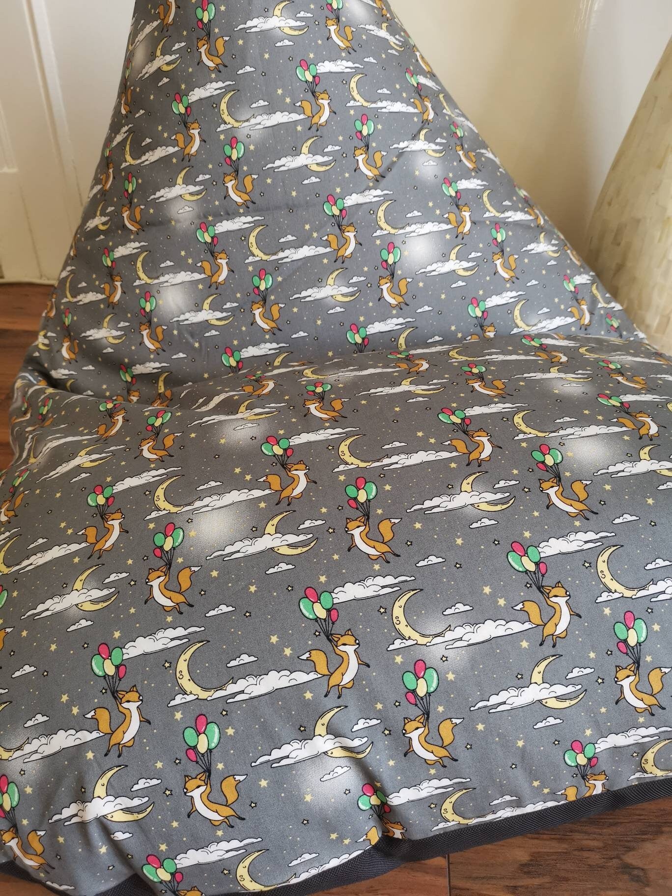 Light Grey Foxes Beanbag