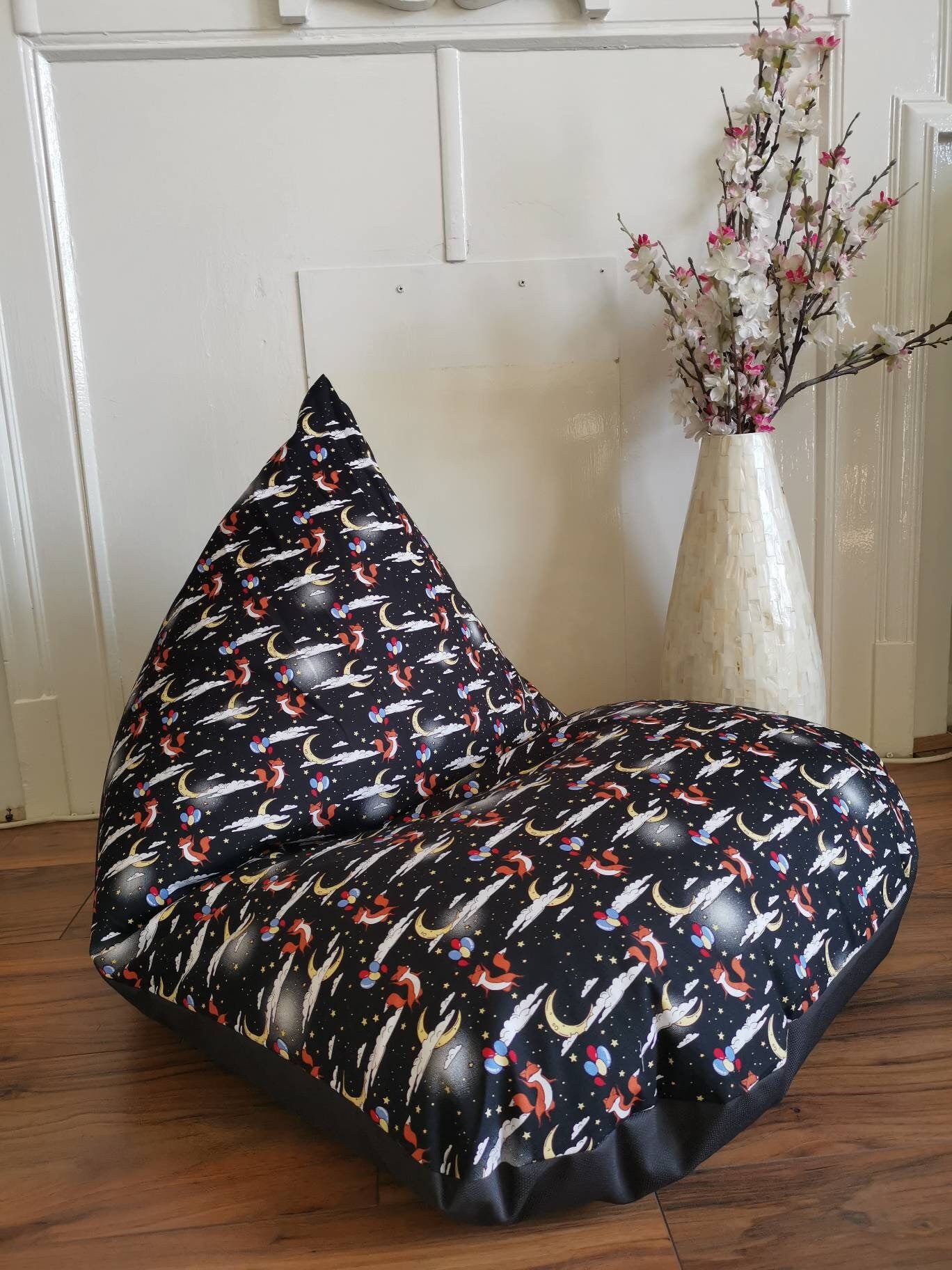 Dark Grey Foxes Beanbag