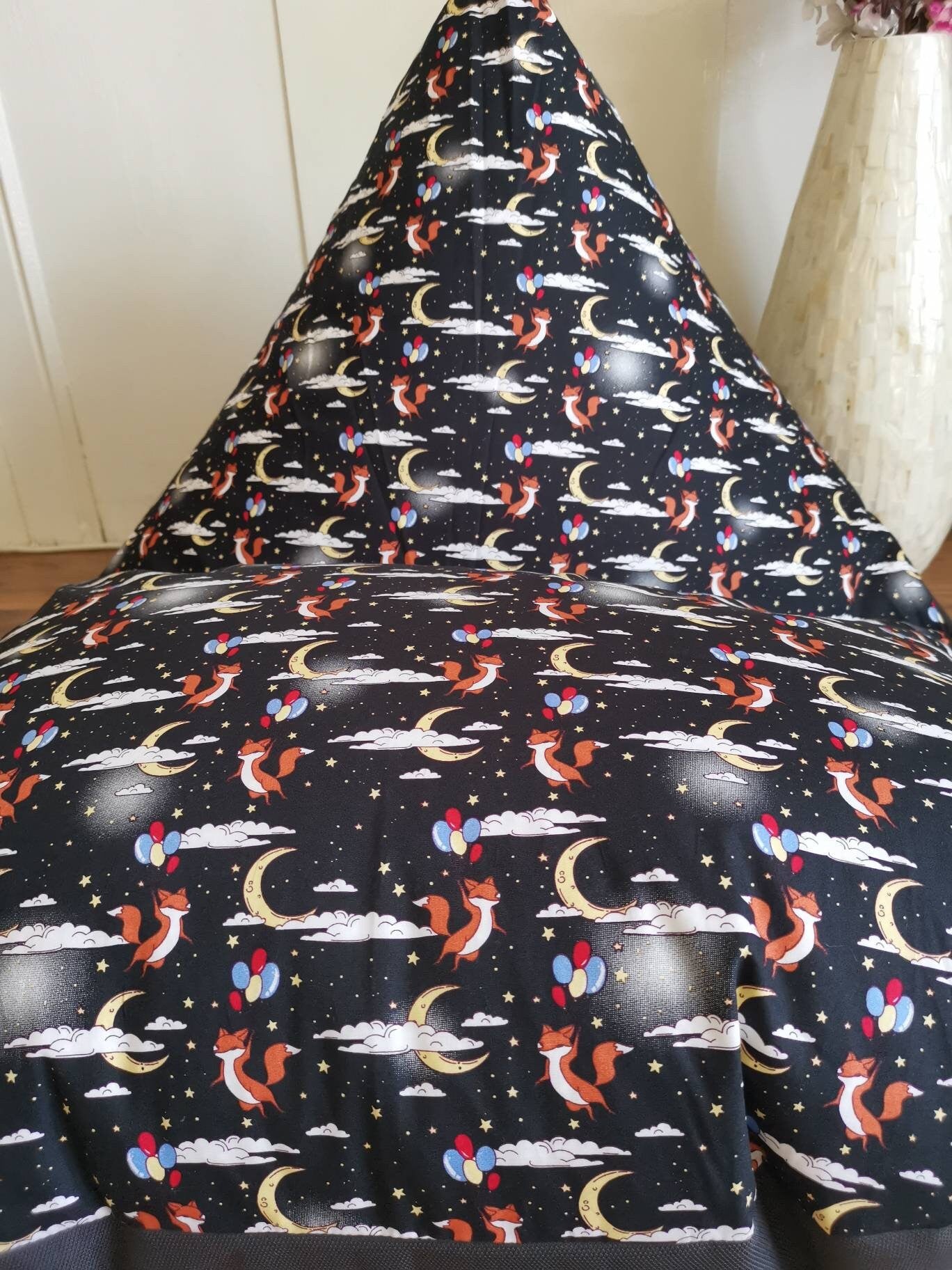 Dark Grey Foxes Beanbag