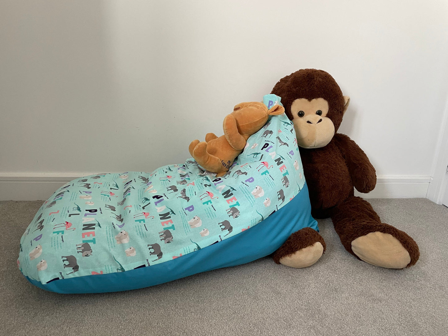 Animals and Letters Beanbag or soft toys storage beanbag cover