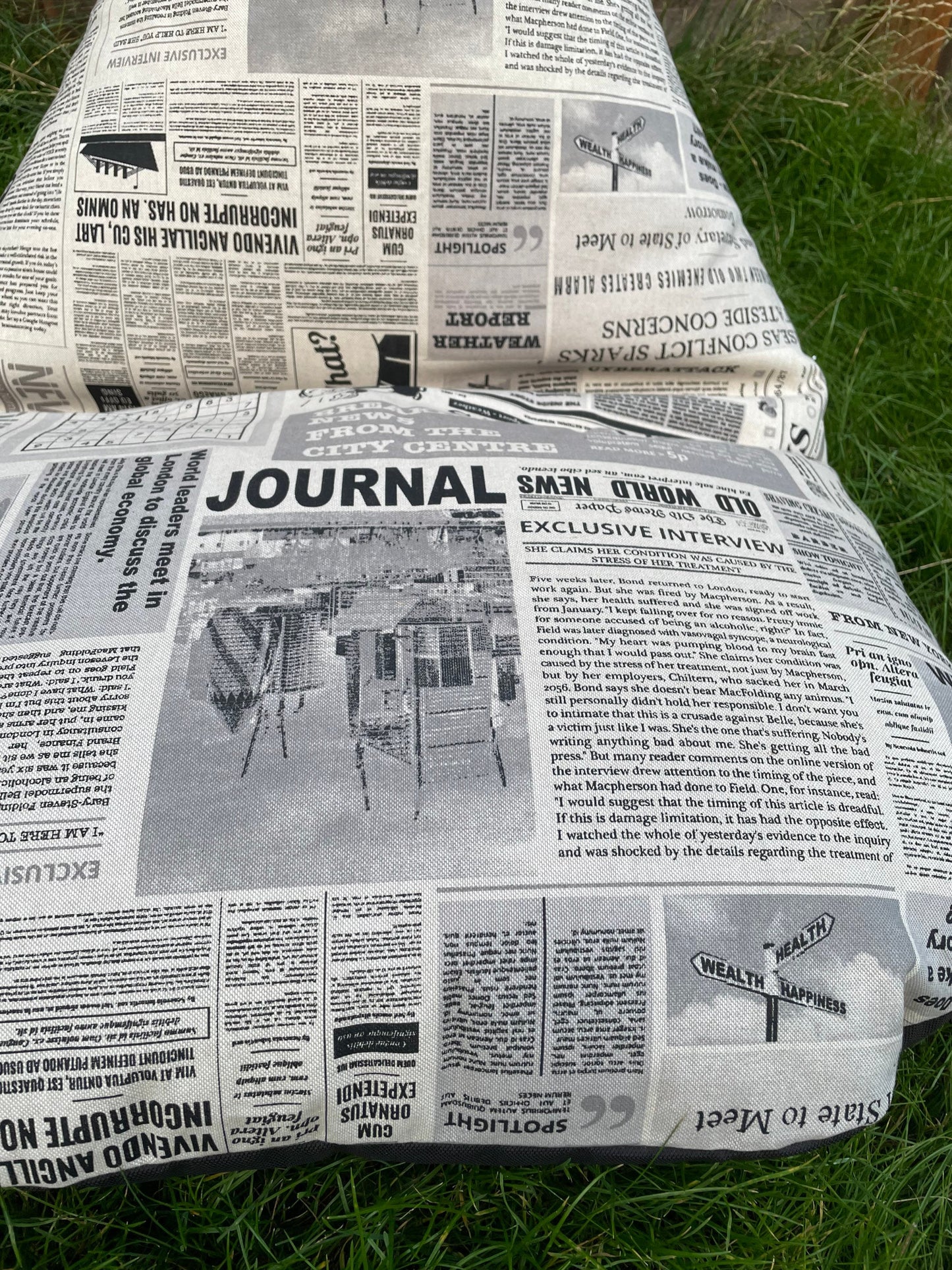 Retro Newspaper Beanbag or soft toys storage beanbag cover