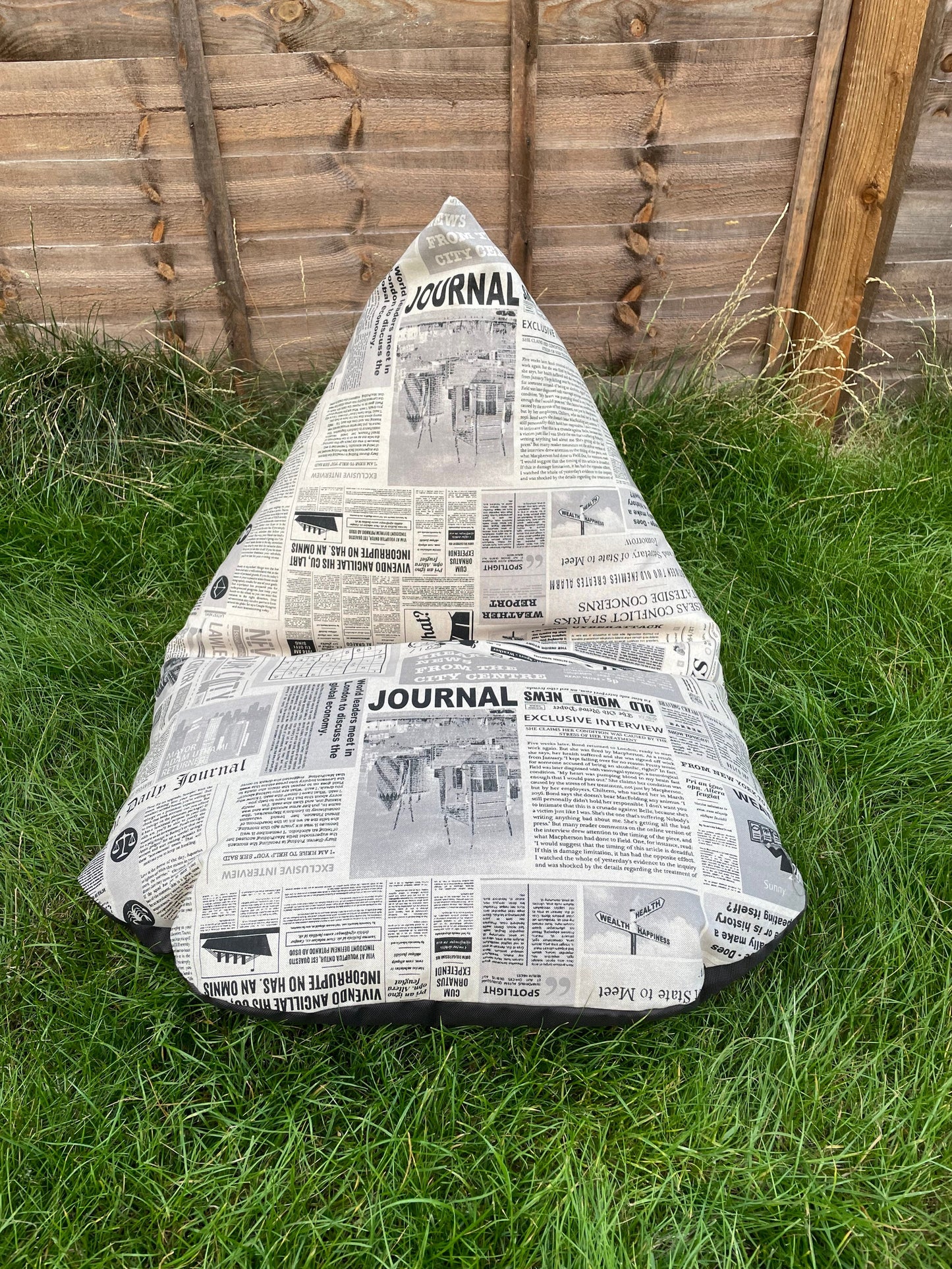 Retro Newspaper Beanbag or soft toys storage beanbag cover
