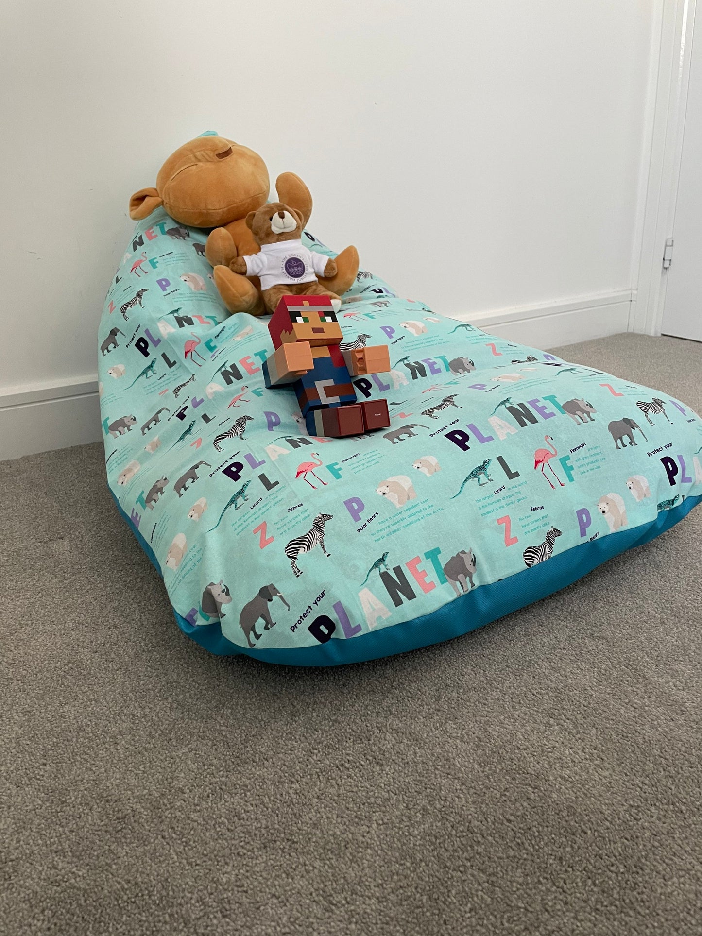 Animals and Letters Beanbag or soft toys storage beanbag cover