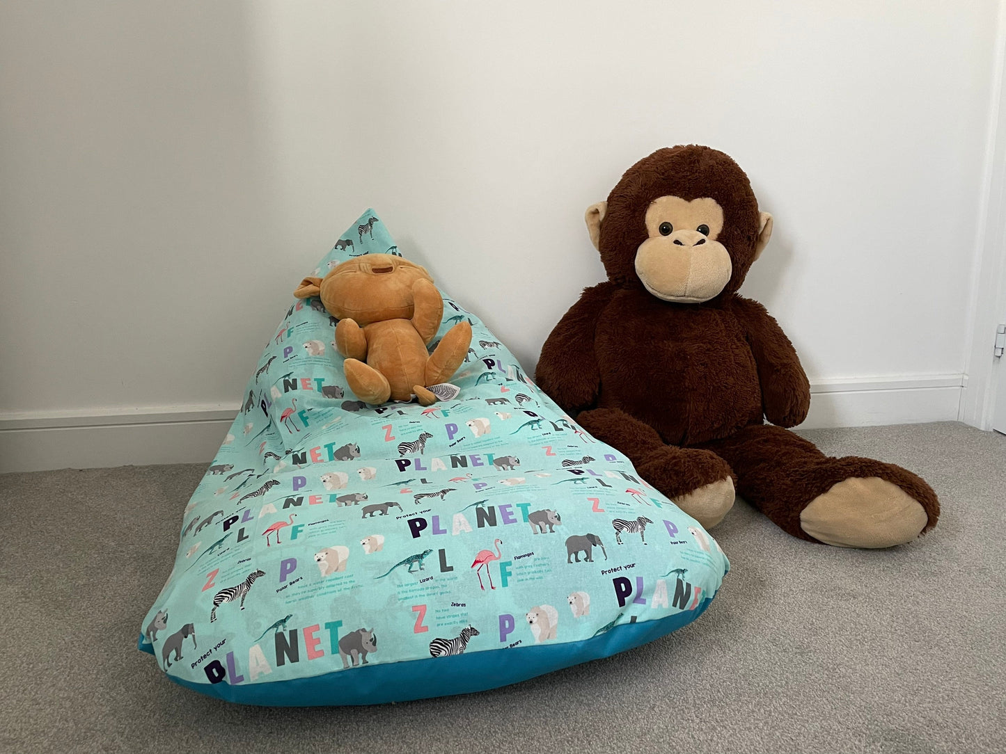 Animals and Letters Beanbag or soft toys storage beanbag cover